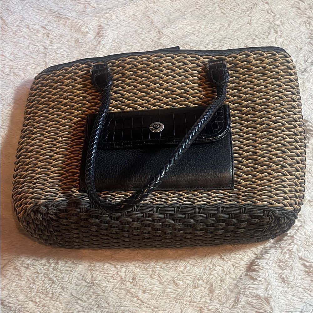 Brighton Stylish Black and Tan Woven Women's Bag